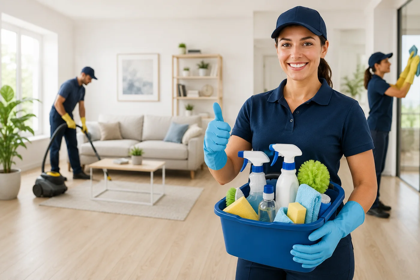 4Cleaning cleaner arriving fully equipped with products and equipment